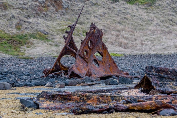 Scattered debris at the scene of the wreckage