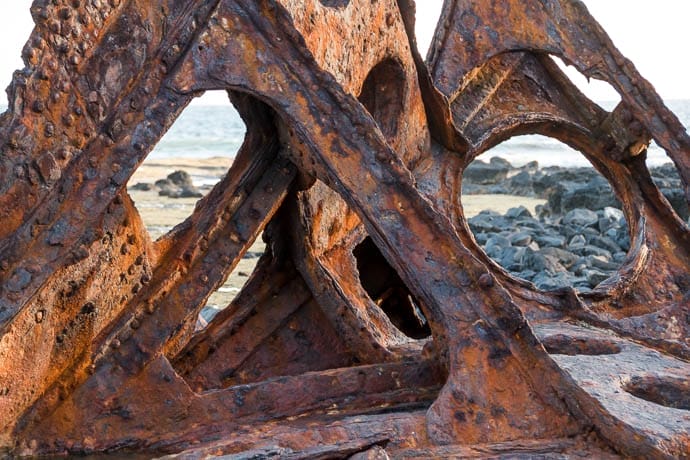 Holes in the hull of the SS Speke